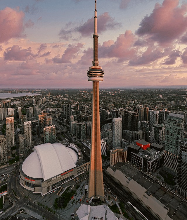 Greater Toronto Area aerial view with CN Tower